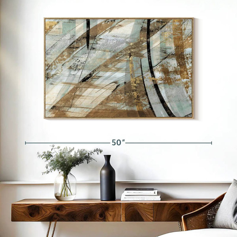 Fiorella rythmique, Cadre flottant en bois naturel, 40 po x 27 po