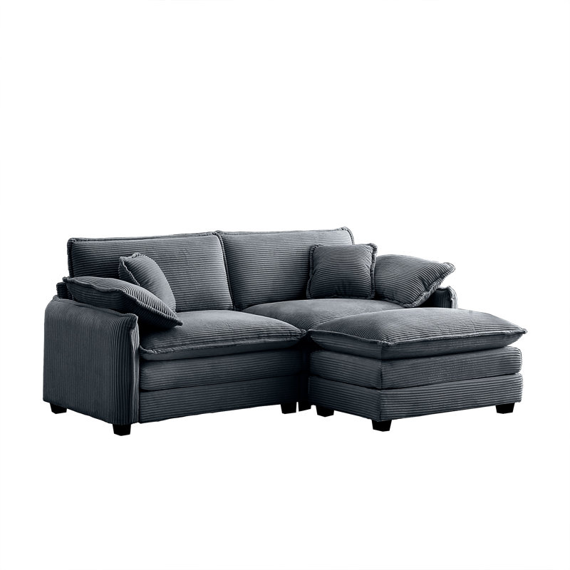 Canapé deux places avec un repose-pieds, 2, H 33,85 po x l 81 po x P 57,08 po