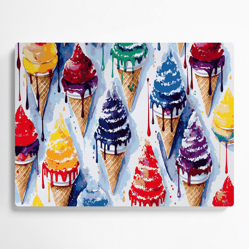 Dessert, cône de neige, art mural en métal bleu, H 11 po x l 14 po