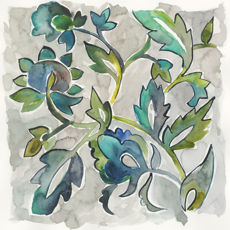 Sapphire Vine II by Chariklia Zarris - Wrapped Canvas Painting, 91cm H x 91cm W