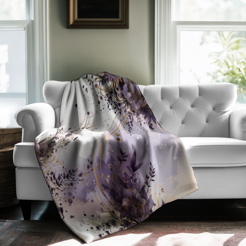Heritage Heritage Girl - 1 pièce Sherpa Premium, Lit simple, Mauve foncé / mauve clair / mauve