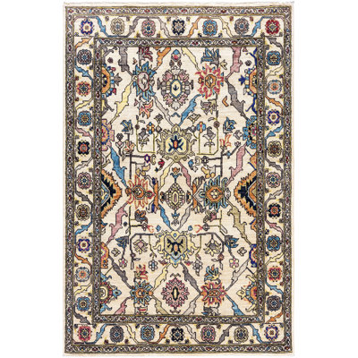 Raffin One-of-a-Kind Hand-Knotted Area Rug - Ivory, 4' 0" x 5' 11"