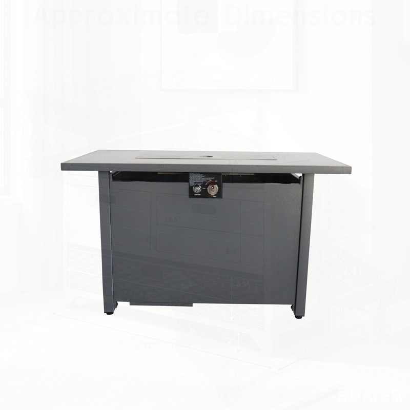 Table de foyer d'extérieur en acier avec couvercle, parfaite pour les rassemblements tout au long de l'année et pour une ambiance de patio améliorée