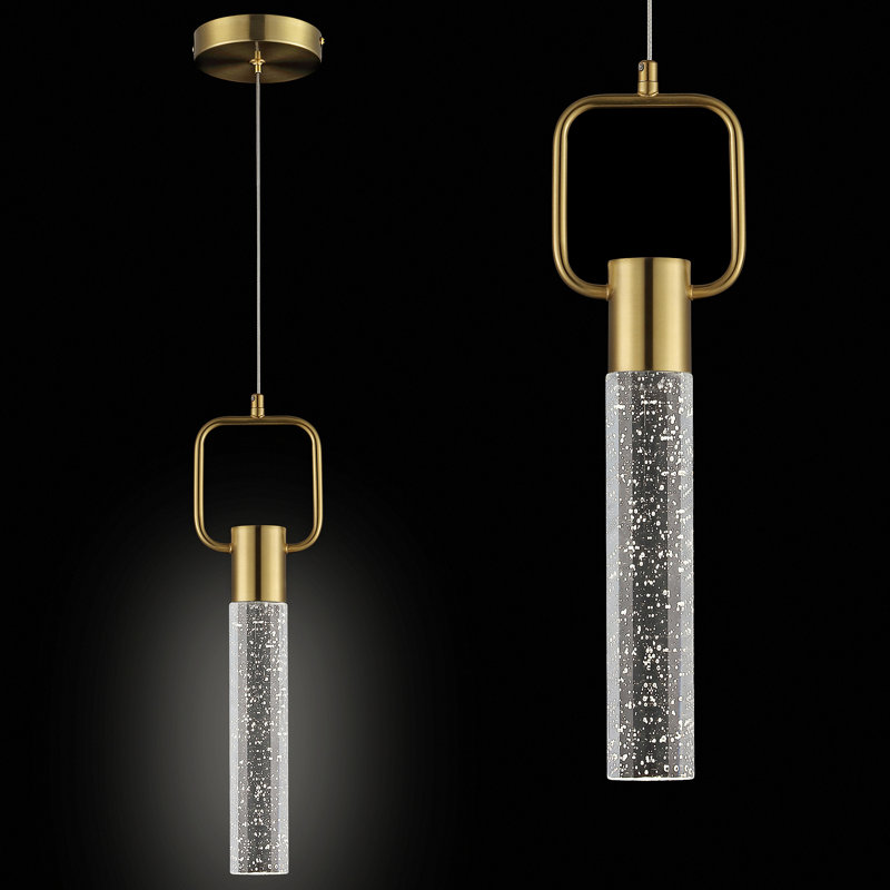 Luminaire suspendu en cristal Brevick, Or, 1 lumières, Carré