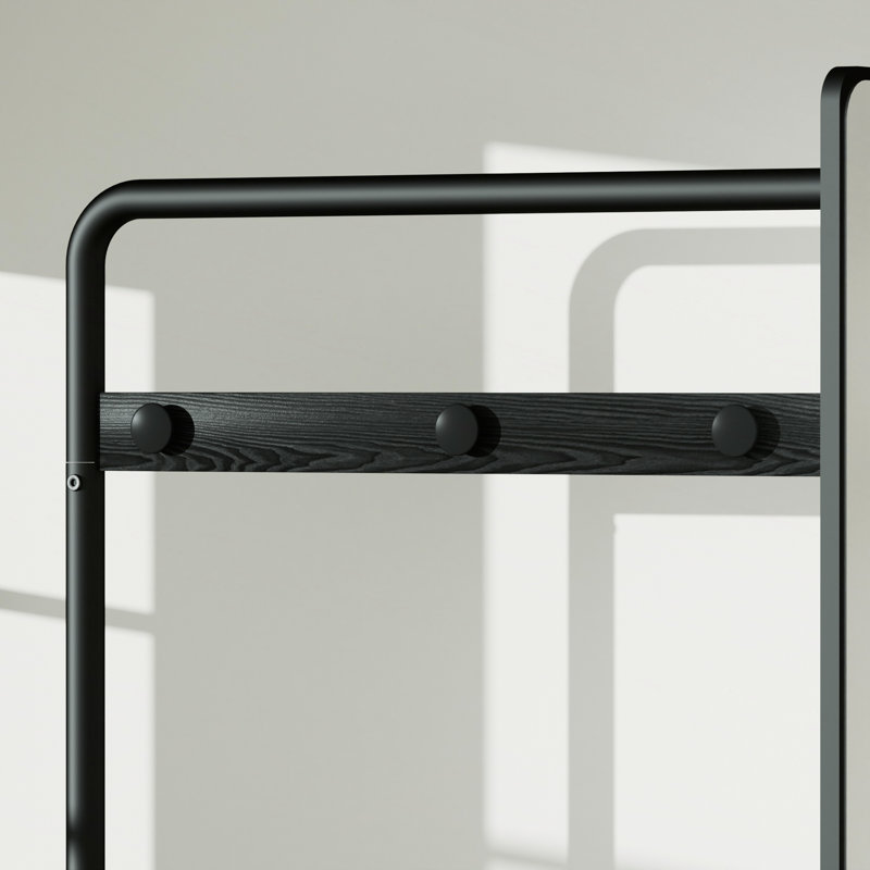 Iron Freestanding 3 - Hook Coat Rack, Black