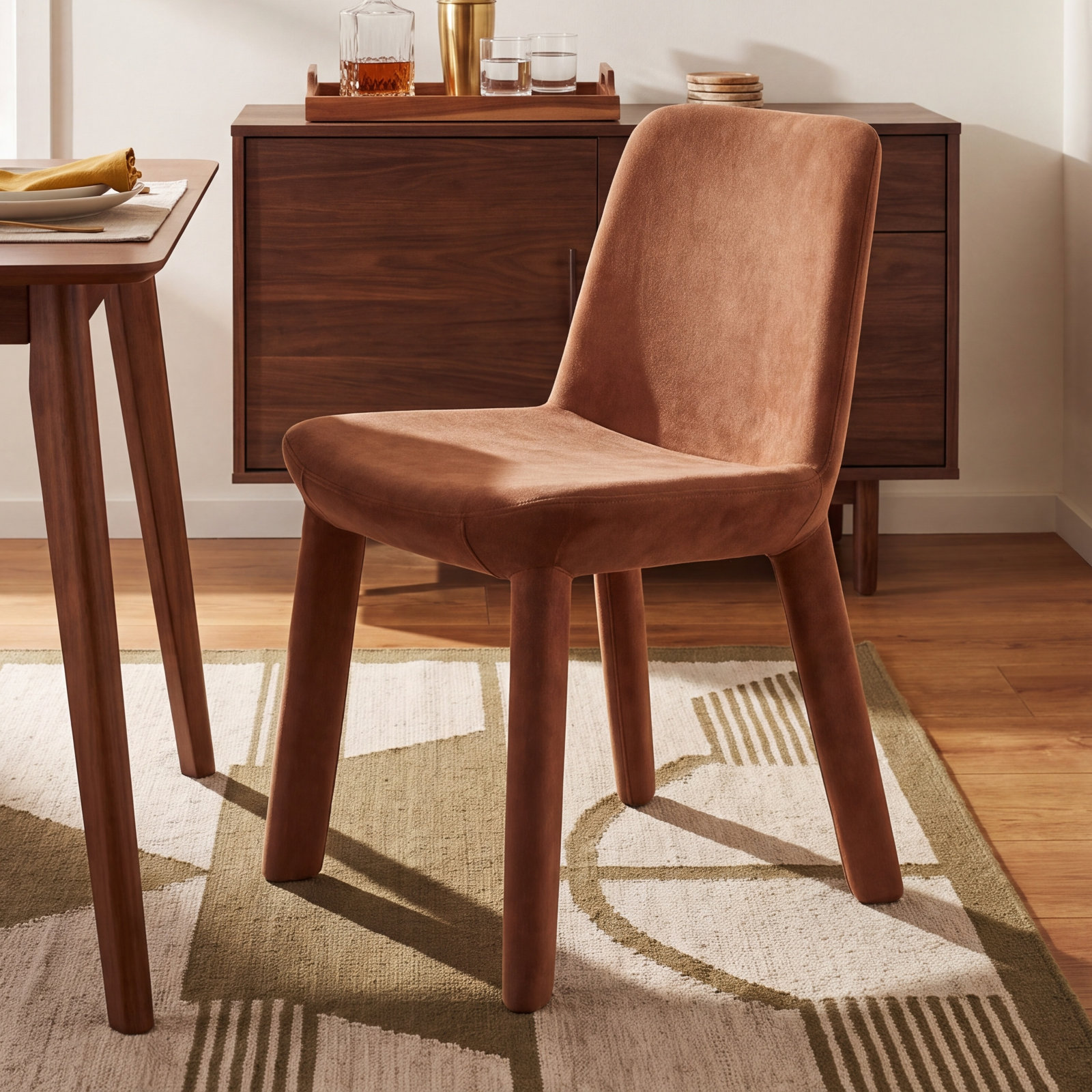 Neat Dining Chair, Copper Velvet