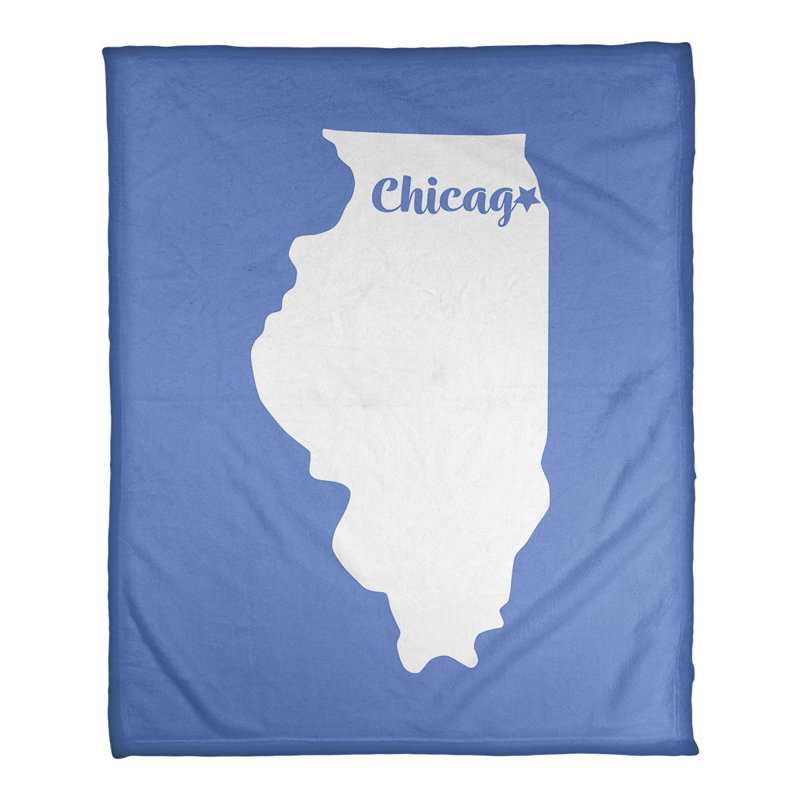 Couverture pour polaire home illinois, 60 po x 80 po, Bleu