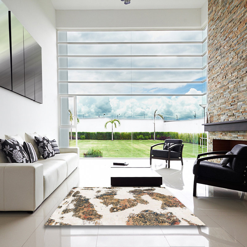 Tapis abstrait moderne 1171, Carré 3 pi