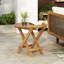 Table d'appoint d'extérieur pliable et réglable en bois d'acacia (finition teck)