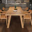 Table de salle à manger rectangulaire en bois massif brun-1212062451