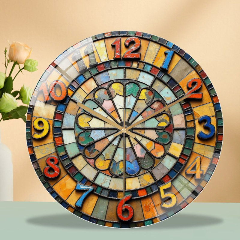  Wall Clock Home Decor Art Piece Art - 12'' Modern Glass Wall Clock