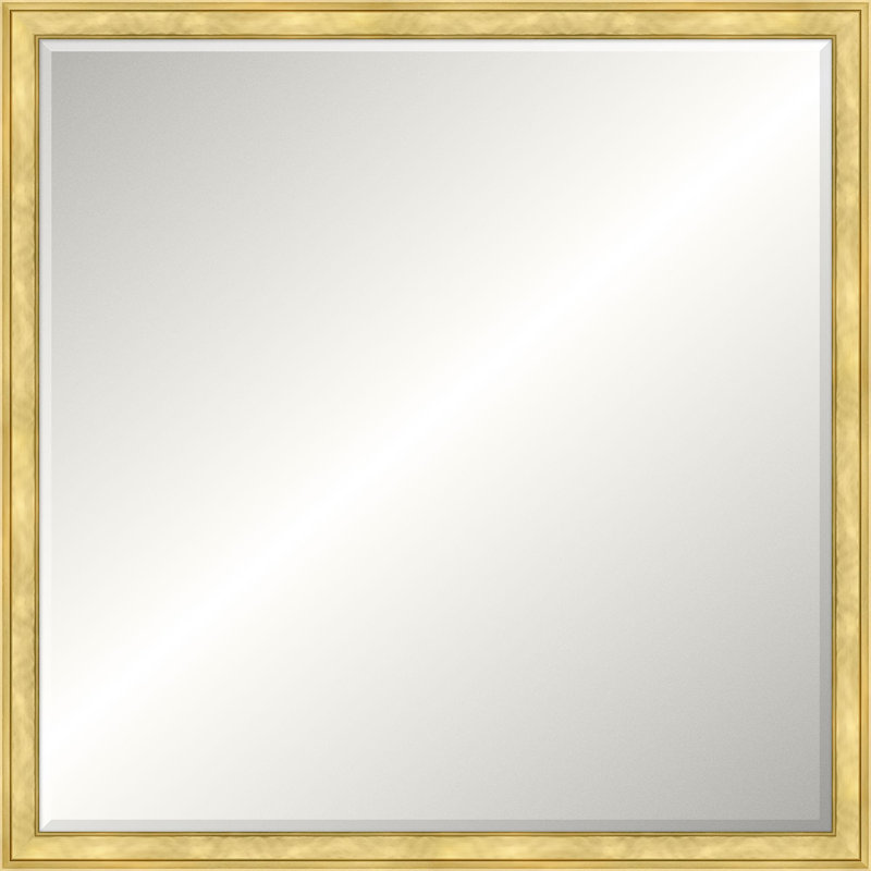 Miroir de plancher en bois massif Perri, Carré, 52,5 po x 52,5 po