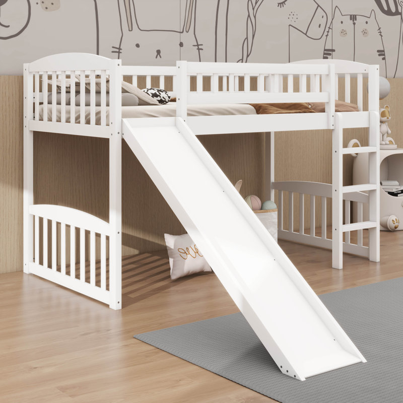 Lit mezzanine simple avec glissoire et échelle