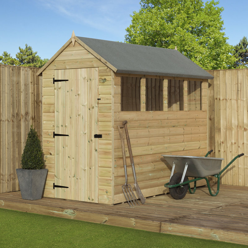 Premier Apex Shiplap Wooden Shed, 100cm H x 132.08cm W x 190.5cm D