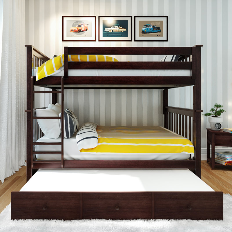 Ravenwood Kids Bunk Bed with Trundle, Twin over Twin, Espresso
