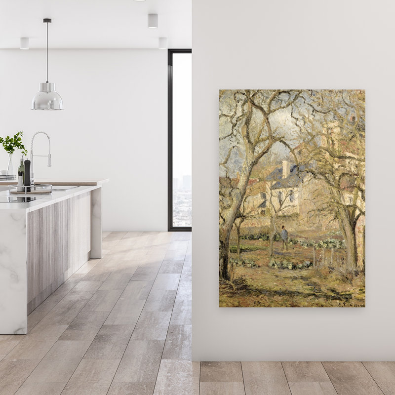 Le potager, 1878, estampe d'art mural contemporain abstraite impressionniste, H 48 po x l 32 po