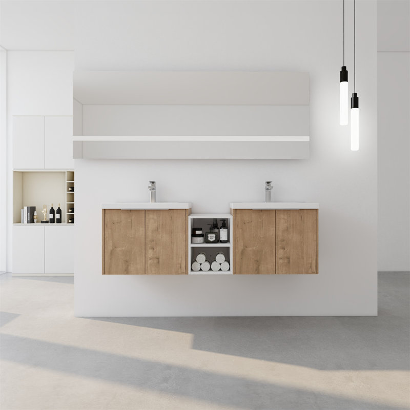 Meuble-lavabo double 60 po avec comptoir