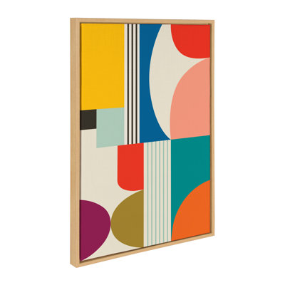 Mid Century Modern Pattern by Rachel Lee 3 Birdies Studio Framed Canvas Wall Art Print