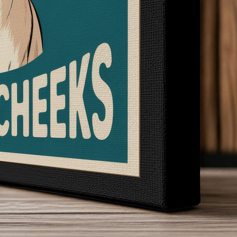 Sweet Cheeks Donkey Retro - Wrapped Canvas, 36x24 - 91.4 x 61.0 cm, Black Border