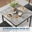 Ensemble de table de salle à manger 3 pièces pour 2 personnes, ensemble de table de cuisine compacte avec structure en métal et chaise en cuir PU-795546670-795546668