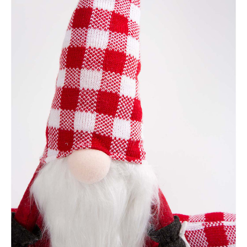 Christmas Gnome Buffalo Fabric Draft Stopper