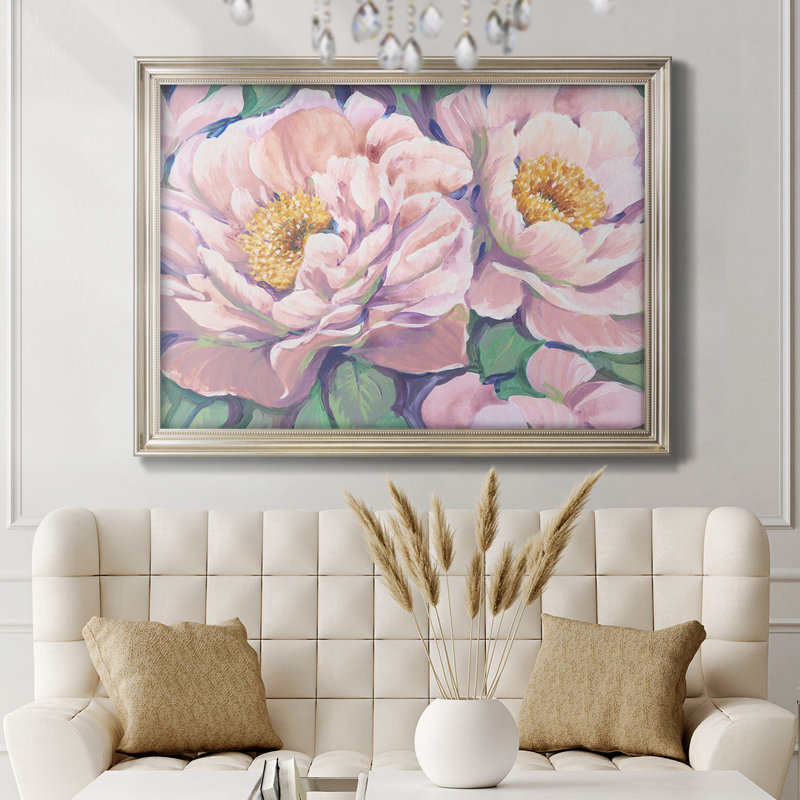 Pe pivoines en fleurs II - reproduction d'art sur toile, L 25 po x H 21 po