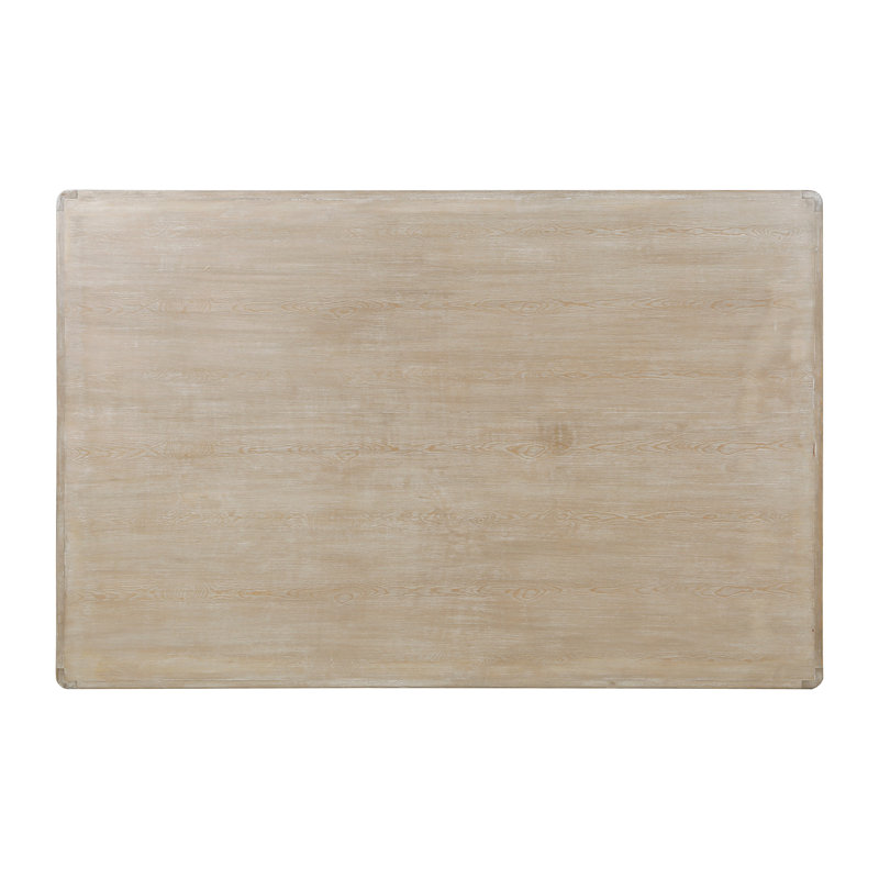 Peking Ming Solid Wood Coffee Table, 15.75" H x 66.93" L x 43.31" W, Weathered Whitewash