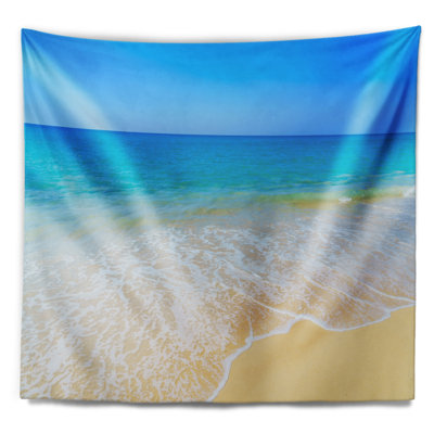 Tapisserie vagues de mer bleu calme seascape