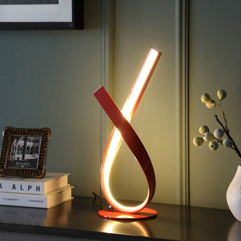 Aishat 17" Table Lamp, No, Red