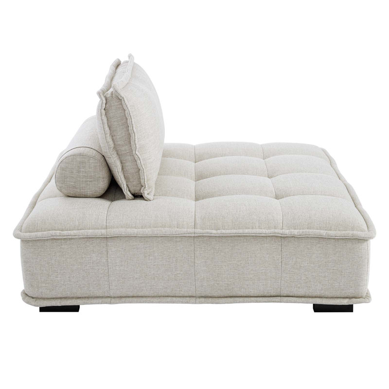 Fauteuil sans accoudoirs en tissu Modway, Polyester beige