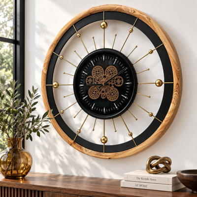 Horloge murale en bois noir The-Gear's