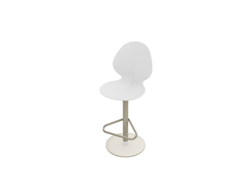 Tabourets réglables Basil, Matt Pearl Beige, Blanc optique mat, Polypropylene