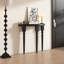 Console demi-cercle en bois massif noir-1569040262