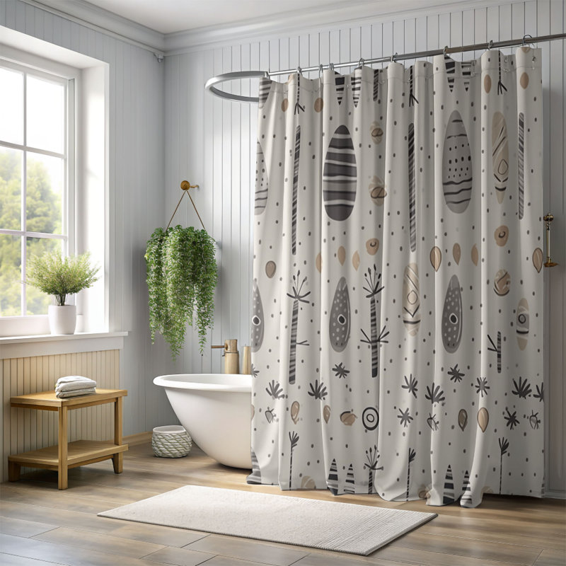 Boho Hues - Rideau de douche Premium, H 74 po x l 71 po