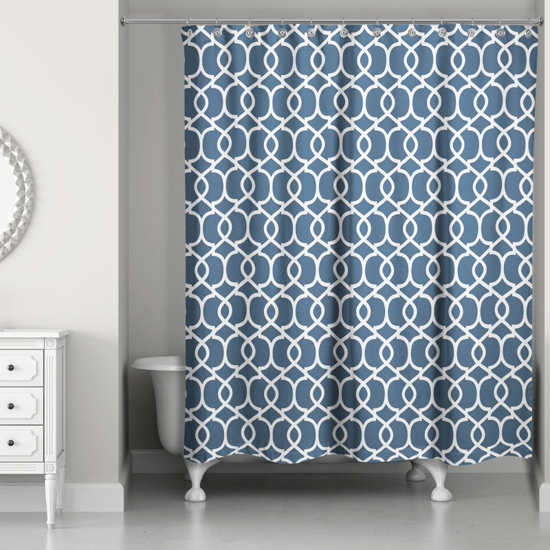 Geometric Shower Curtain, Blue