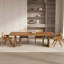 Table de conférence 78,74 po en bois massif brun de style minimaliste