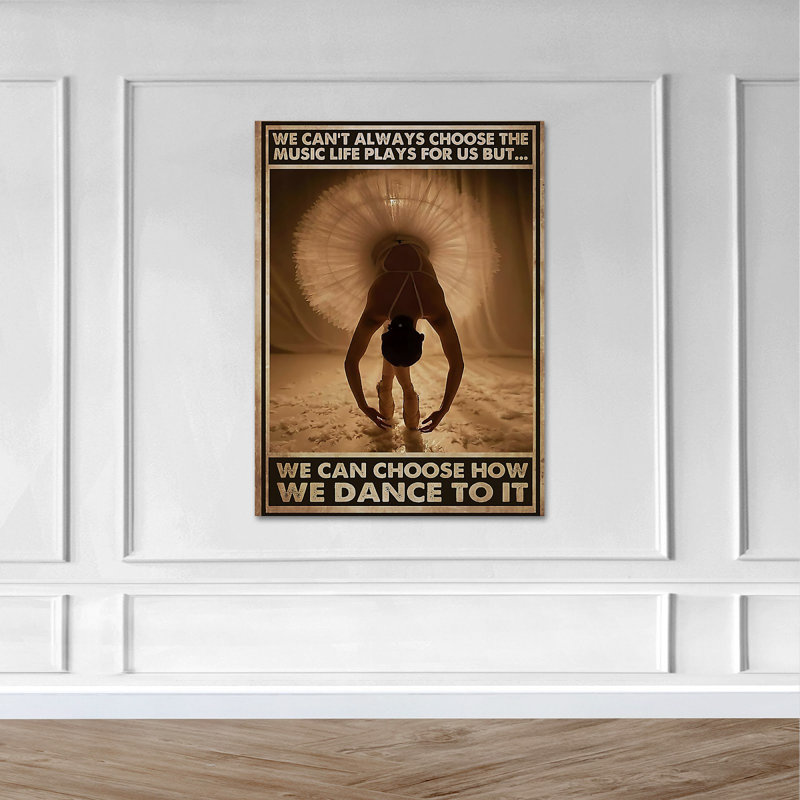 Ballet Girl In A Room - Toile tendue, art textuel, H 14 po x l 11 po x P 2 po