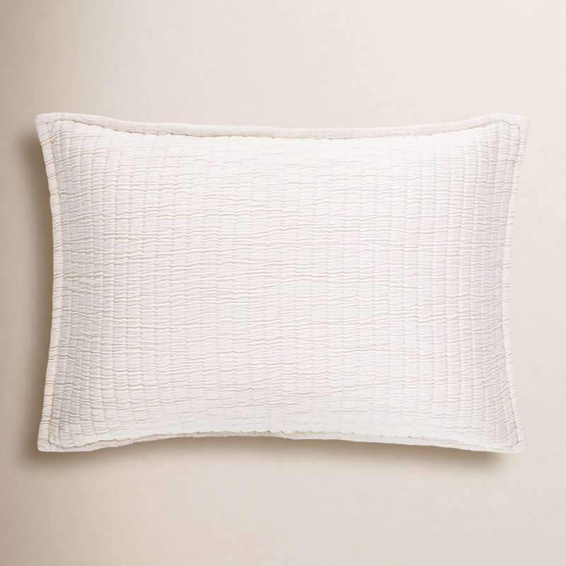 Boyfriend Matelasse Sham, Standard, Ivory
