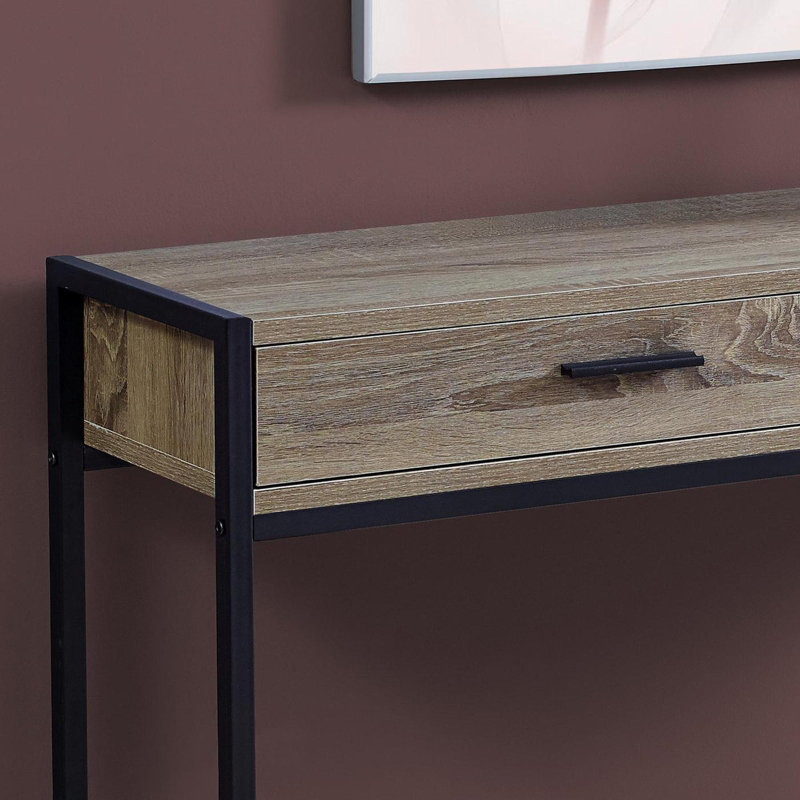 Console étroite avec structure en métal, Taupe