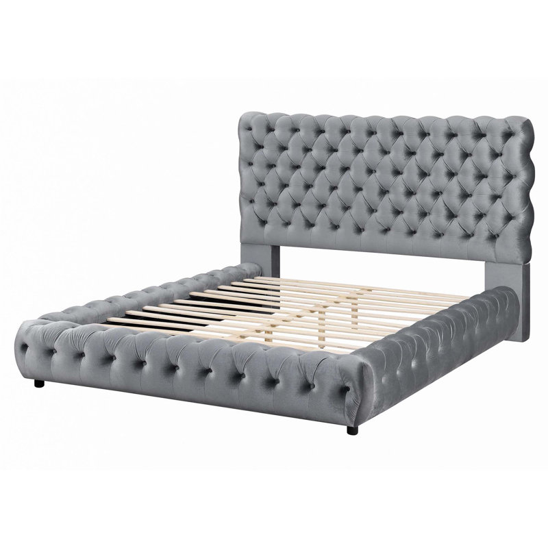 Tête de lit tapissier 1pc, King, Gris foncé
