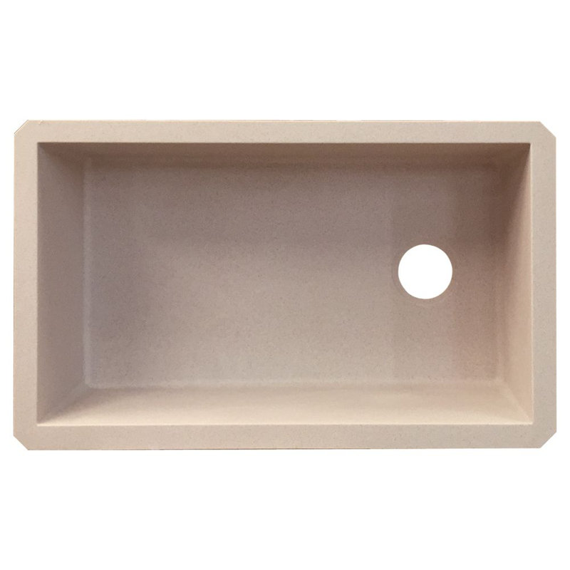 Radius 31.75'' L Single Bowl Kitchen Sink, Cafe Latte