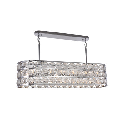 Lustre d'appoint en verre transitionnel 6 lumières