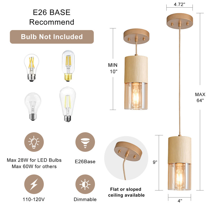 Ensemble de 2 luminaires suspendus modernes Glorianne pour îlot de cuisine, Doré