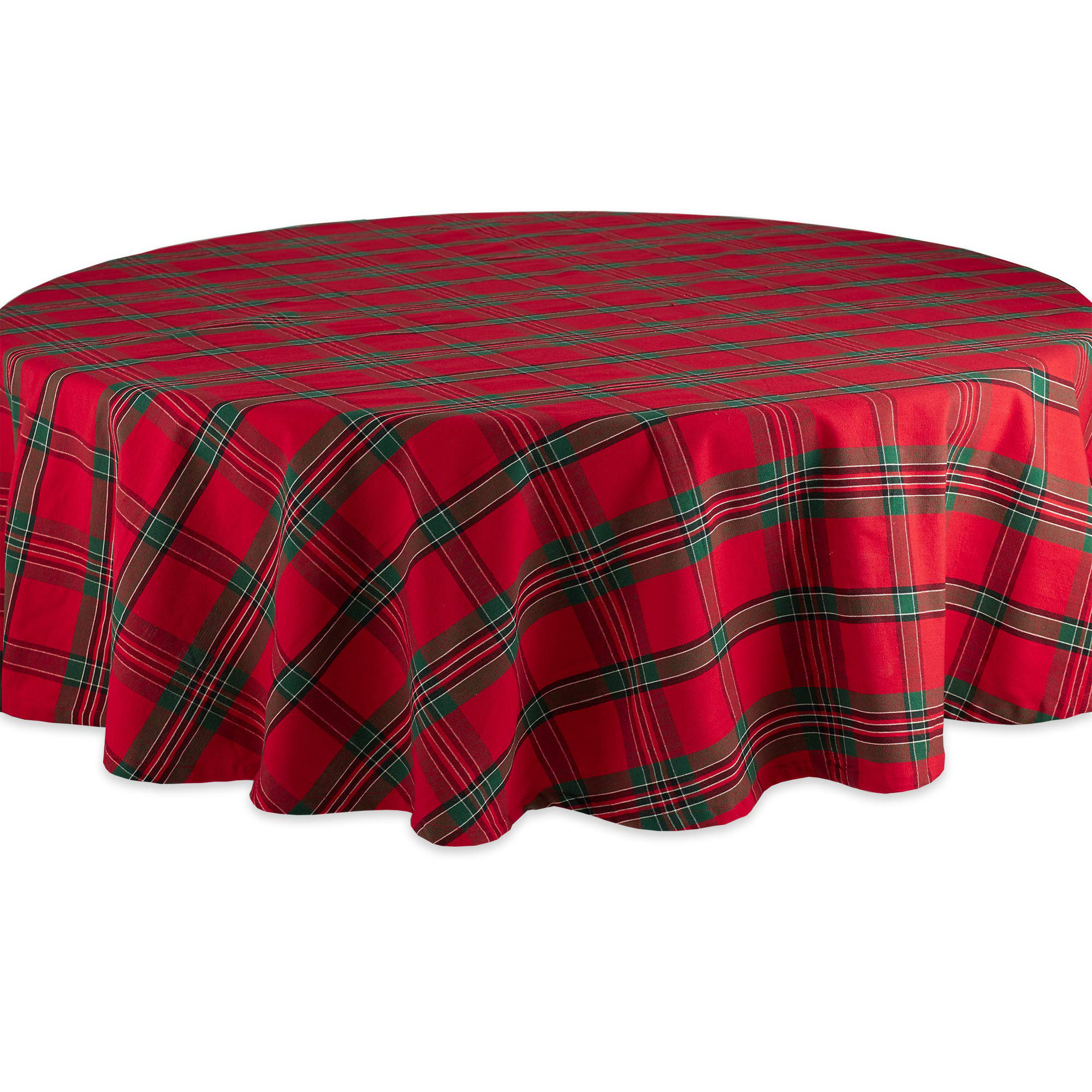 The Holiday Aisle® Rochester Plaid 100% Cotton Round Christmas Tablecloth & Reviews | Wayfair