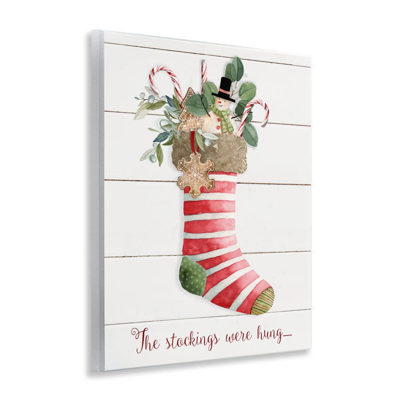 Chaussette de Noël rayée, art giclée par Livi Finn
