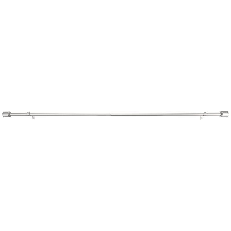 Nicolay Adjustable Single Curtain Pole, 377.2cm H x 5cm W x 5cm D, Nickel