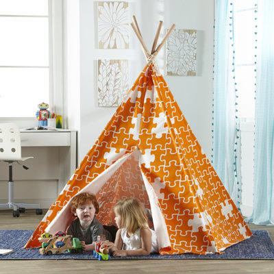 Shruti Isabelle & Max™ W x D Indoor Cotton Pop-Up Triangular Play Tent