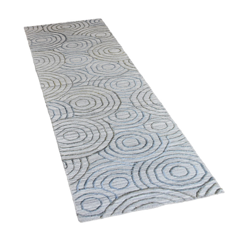 Tapis de couloir gris clair en polypropylène tissé à la main, Tapis de couloir : 2 pi 6 po x 10 pi