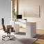 Bureau d'ordinateur 59,8 po avec plateau relevable, bureau compact avec rangement et tablettes, bureau d'étude avec mécanisme de levage