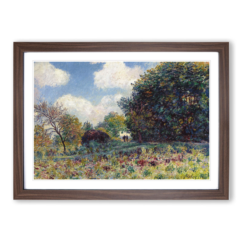 The Road in the Woods by Alfred Sisley - Framed Print, Walnut Framed, 48cm H x 65cm W x 2cm D